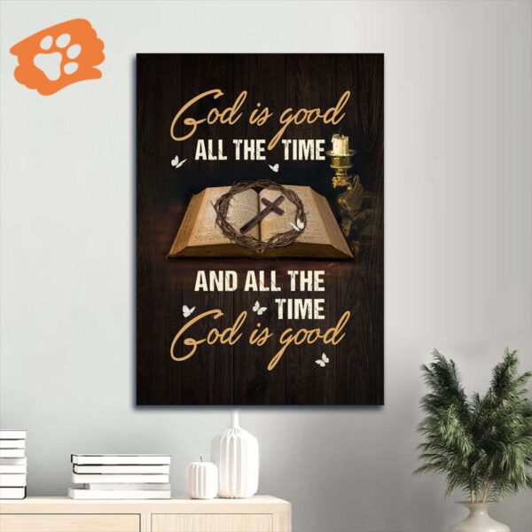 Antique Jesus Portrait Poster: Home Decor Gift for Christian- God Is Good All The Time