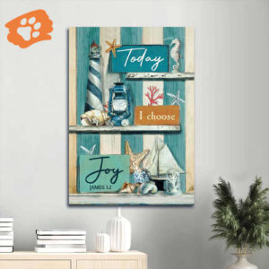 Antique Lantern Jesus Portrait Poster - Christian Home Decor Gift with Summer Vibe and Blue Background