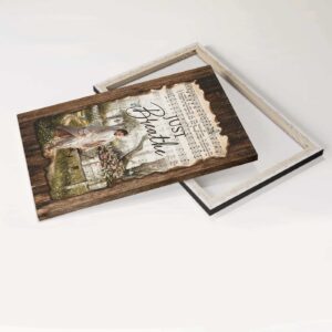 Christian Home Decor Gift - Antique Music Sheet Jesus Portrait Poster - Walking with Jesus in Pretty Flower Garden - Just Breathe 1