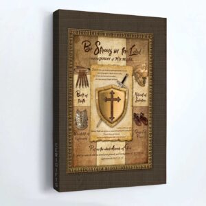 Jesus Portrait Poster - Armor of God Shield of Faith Home Decor Gift for Christian - Be Strong in the Lord - 82 characters 1