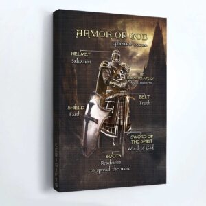 Knight of God Jesus Portrait Poster Home Decor Gift - Warrior Painting for Christian Home Decor - Armor of God Art 1