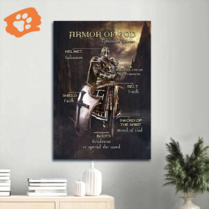 Knight of God Jesus Portrait Poster Home Decor Gift - Warrior Painting for Christian Home Decor - Armor of God Art