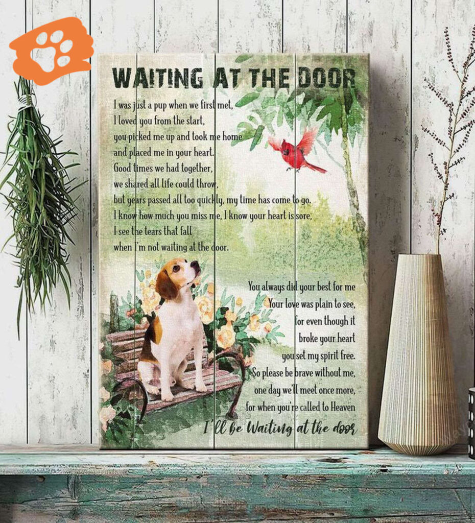 Christian Home Decor Gift: Jesus Portrait Poster with Beagle and Cardinal – Waiting at the Door Christian Home Decor Gift: Jesus Portrait Poster with Beagle and Cardinal – Waiting at the Door