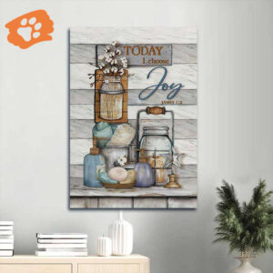 Jesus & Cotton Flower Portrait Poster Home Decor - Gift for Christian - Choose Joy