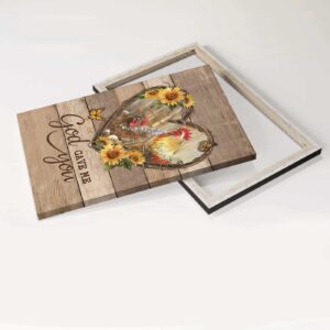Christian Home Decor Gift: Jesus Portrait Poster with Chicken Drawing and Sunflower Garden - God Gave Me You 1