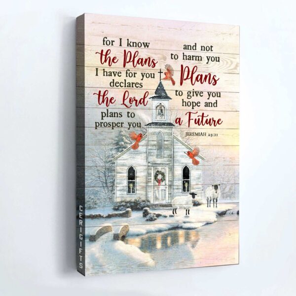 Jesus Portrait Poster Home Decor Gift – Beautiful Church & Winter Scene – Gift For Christian – Inspirational Quote Included