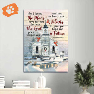 Jesus Portrait Poster Home Decor Gift - Beautiful Church & Winter Scene - Gift For Christian - Inspirational Quote Included