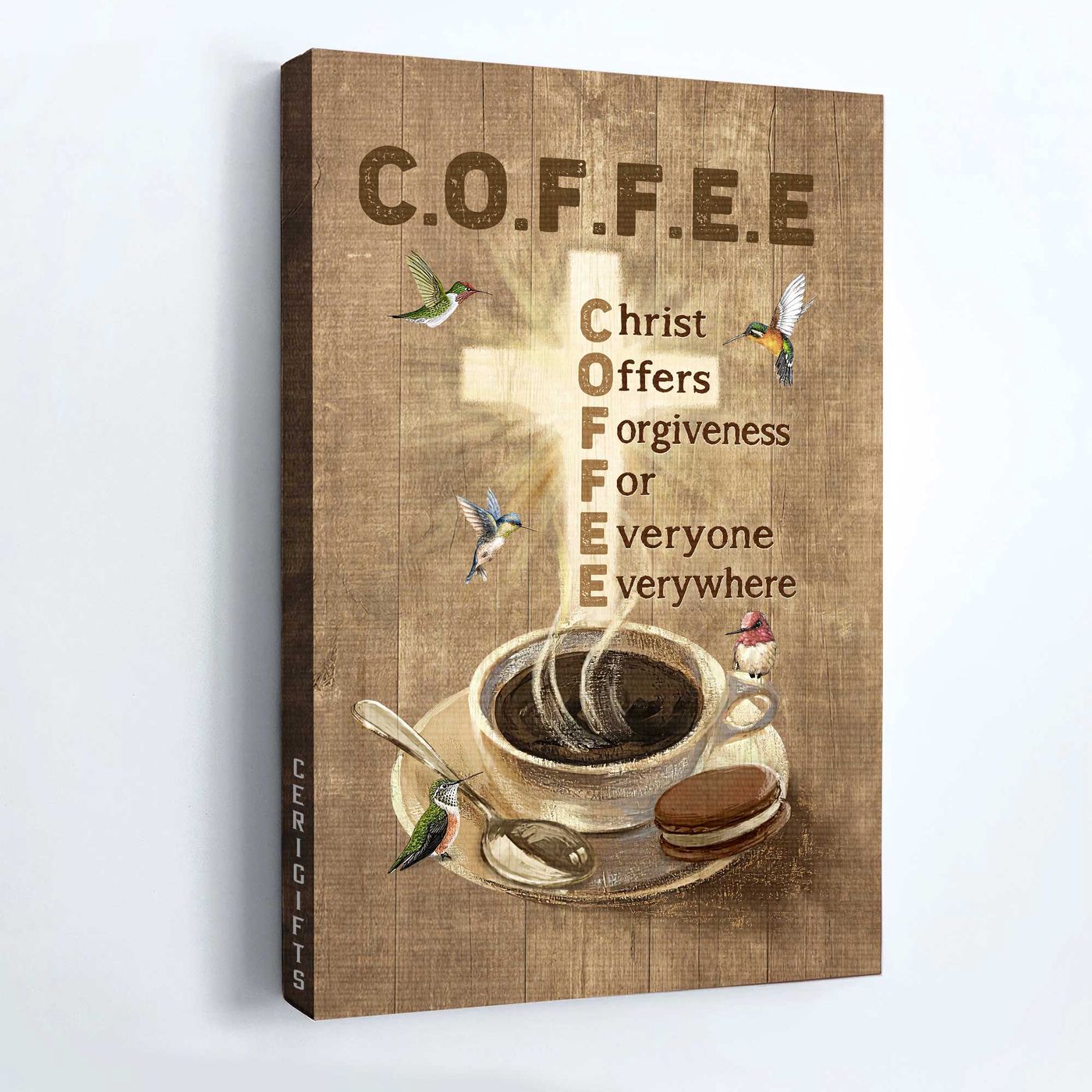 Jesus & Hummingbird Portrait Poster Home Decor Gift – Christian Gift – Christ Forgiveness