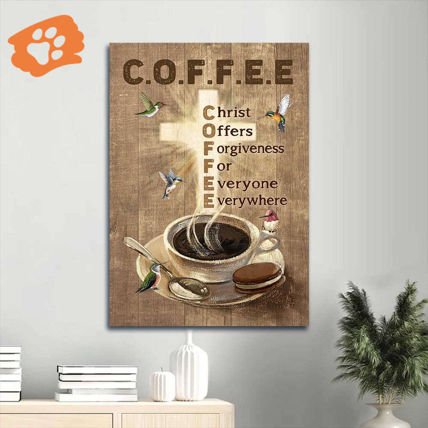 Jesus & Hummingbird Portrait Poster Home Decor Gift – Christian Gift – Christ Forgiveness