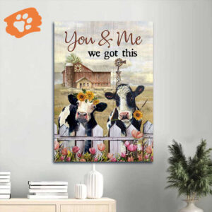 Jesus Portrait Poster Home Decor Gift - Beautiful Cow Windmill Old Barn - Gift for Christian