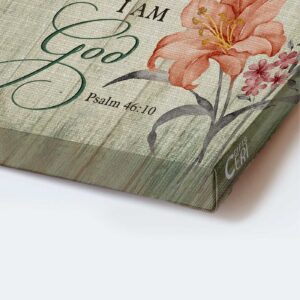 Jesus Portrait Poster Home Decor Gift - Christian Cross Bracelet & Hummingbird Orange Lily - Be Still I Am God 1
