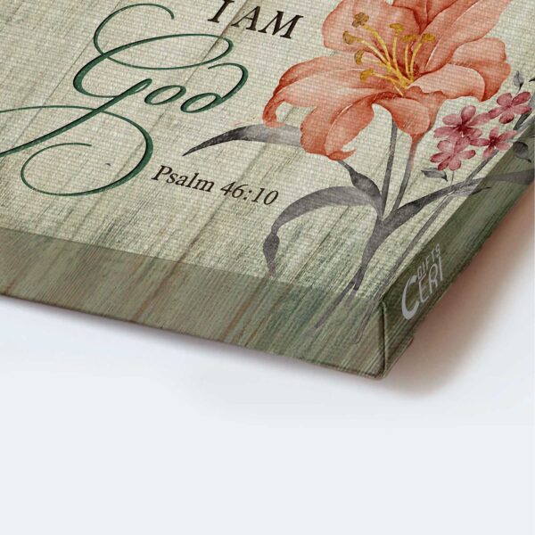 Jesus Portrait Poster Home Decor Gift – Christian Cross Bracelet & Hummingbird Orange Lily – Be Still I Am God