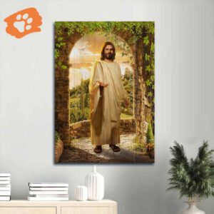 Jesus Portrait Poster Home Decor Gift - Stunning Painting of Jesus in Cave and Forest - Perfect Gift for Christians