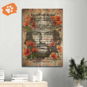 Beautiful Jesus Portrait Poster Home Decor Gift - Christian Wall Art with Flowers and Old Song