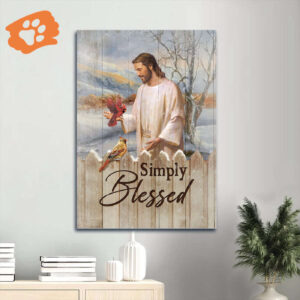 Beautiful Jesus Portrait Poster: Winter Forest  Poster Home Decor Gift Home Decor Gift for Christian - Simply Blessed
