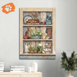 Jesus Portrait Poster Home Decor Gift - Beautiful White Flower Kitchen Art - Gift For Christian - Bless This Kitchen