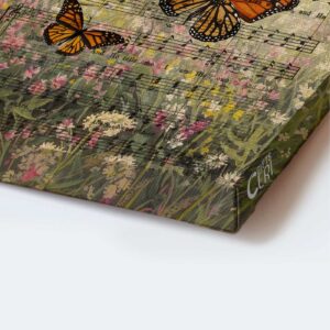 Jesus Portrait Poster Home Decor Gift - Christian Garden Theme with Music Sheet Butterfly and Flower - Unique Christian Gift 1
