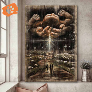 Jesus Portrait Poster - Stunning Night Sky Birth Scene - Christian Home Decor Gift