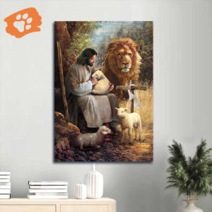 Jesus Lion of Judah Lamb of God Poster - Christian Home Decor Gift