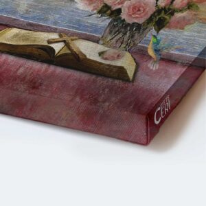 Jesus & Hummingbird Portrait Poster Home Decor Gift - Christian Gift - Be Still & Know - Rose Vase & Cute Design 1