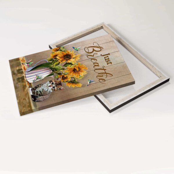 Christian Jesus Portrait Poster with Sunflower Vase Cat Hummingbird – Home Decor Gift