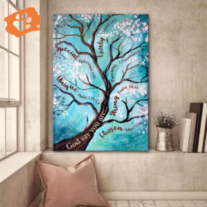 Jesus Portrait Poster Home Decor Gift - Beautiful Tree Gift For Christian - God Says You Are