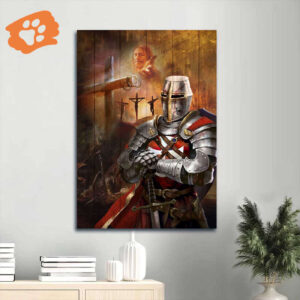 Beautiful Jesus Portrait Poster: Warrior Painting Cross and Calls - Christian Home Decor Gift