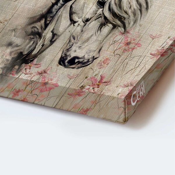 Jesus Portrait Poster Home Decor Gift – Beautiful White Horse Red Cardinal Pink Flower Garden – Christian Gift – Just Breathe