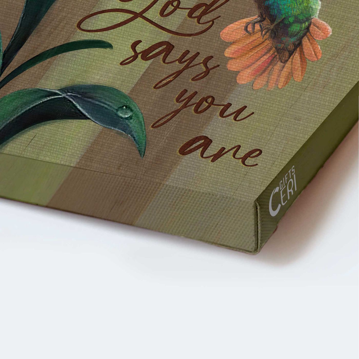 Unique Jesus Portrait Poster Home Decor Gift – Yellow Lily & Hummingbird – Christian Gift