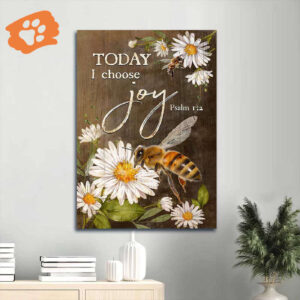 Religious Home Decor Gifts: Jesus & Joy Portrait Posters with Bee and Daisy Flowers - Perfect Gift for Christians