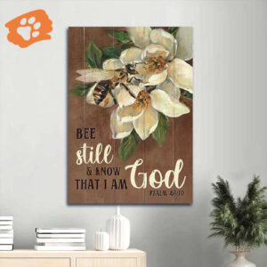 Christian Home Decor Gift: Jesus Portrait & Bee Still and Know Poster