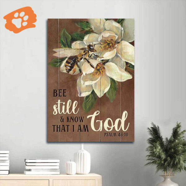 Christian Home Decor Gift: Jesus Portrait & Bee Still and Know Poster