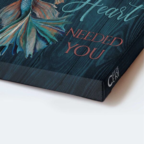 Jesus and Betta Fish Portrait Poster – Blue Ocean Home Decor Gift for Christian – God Knew My Heart Needed You