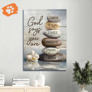 Jesus Portrait Poster: Bible Verses Zen Stone Painting Inspirational Art - Gift for Christian Home Decor