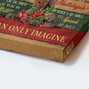 Jesus Portrait Poster Home Decor Gift - Big Cross Pretty Cardinal Christmas Background - Gift For Christian - I Can Only Imagine Portrait Poster Home Decor Gift 1
