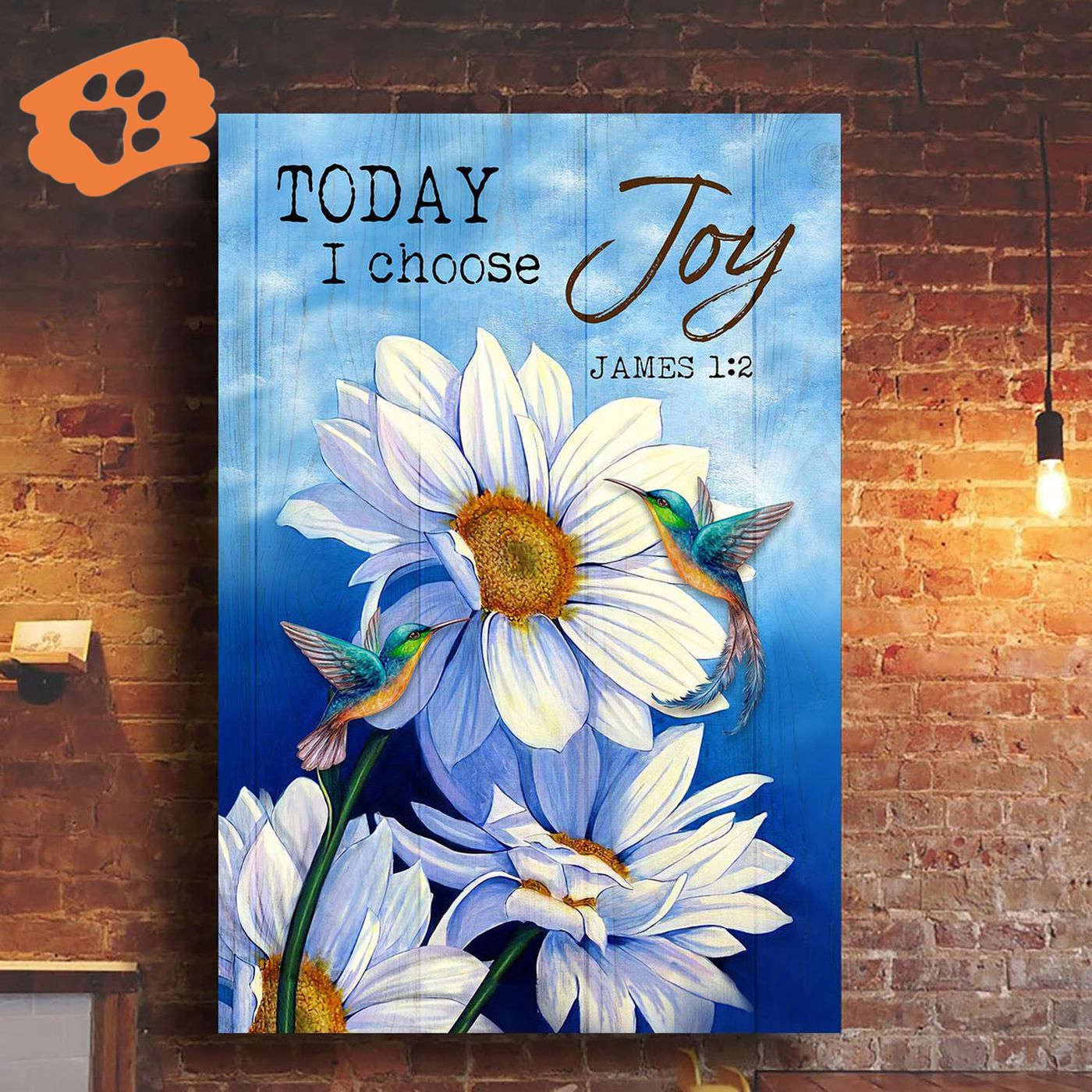 Colorful Jesus & Hummingbird Portrait Poster – Christian Home Decor Gift