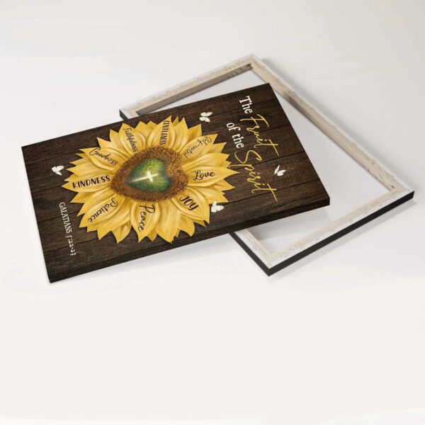 Jesus Portrait Poster Home Decor Gift – Cross Sunflower Heart Shape – Christian Gift – Fruit of the Spirit Decor