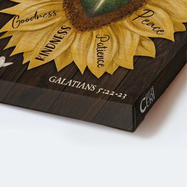 Jesus Portrait Poster Home Decor Gift – Cross Sunflower Heart Shape – Christian Gift – Fruit of the Spirit Decor