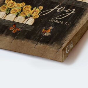 Jesus Portrait Poster Home Decor Gift - Sunflower Butterfly Christian Joy Portrait 1