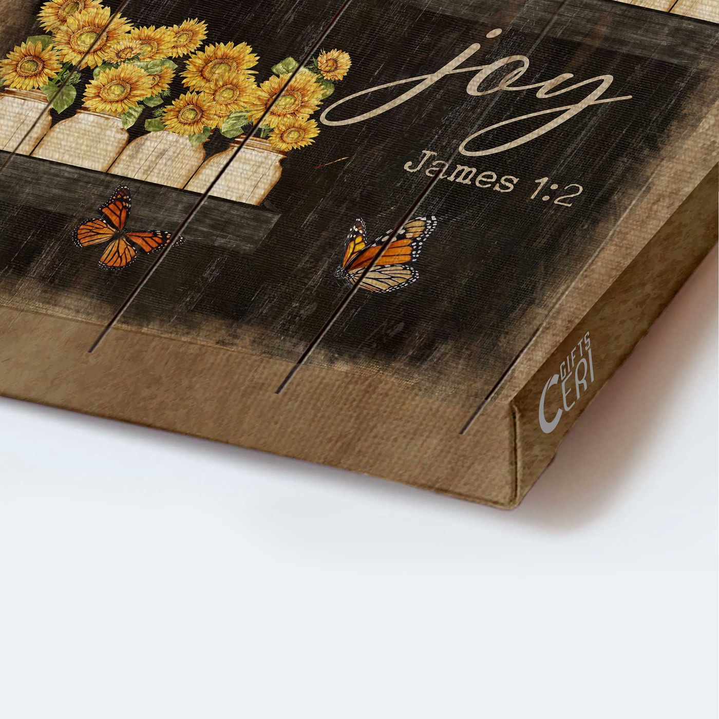 Jesus Portrait Poster Home Decor Gift – Sunflower Butterfly Christian Joy Portrait