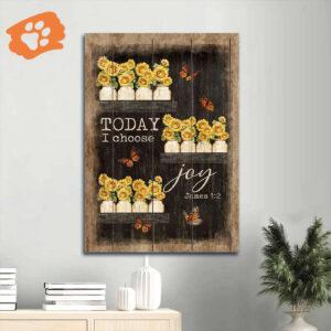 Jesus Portrait Poster Home Decor Gift - Sunflower Butterfly Christian Joy Portrait