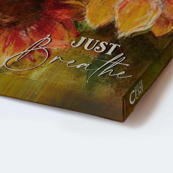Jesus Portrait Poster Home Decor – Sunflower Watercolor Christian Gift – Just Breathe Wall Art