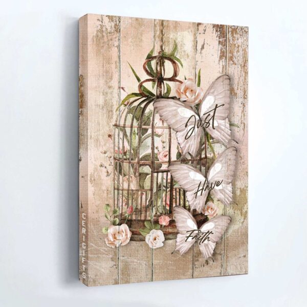 Jesus Portrait Poster Home Decor Gift – Christian Bird Cage Flower Pink Rose White Butterfly