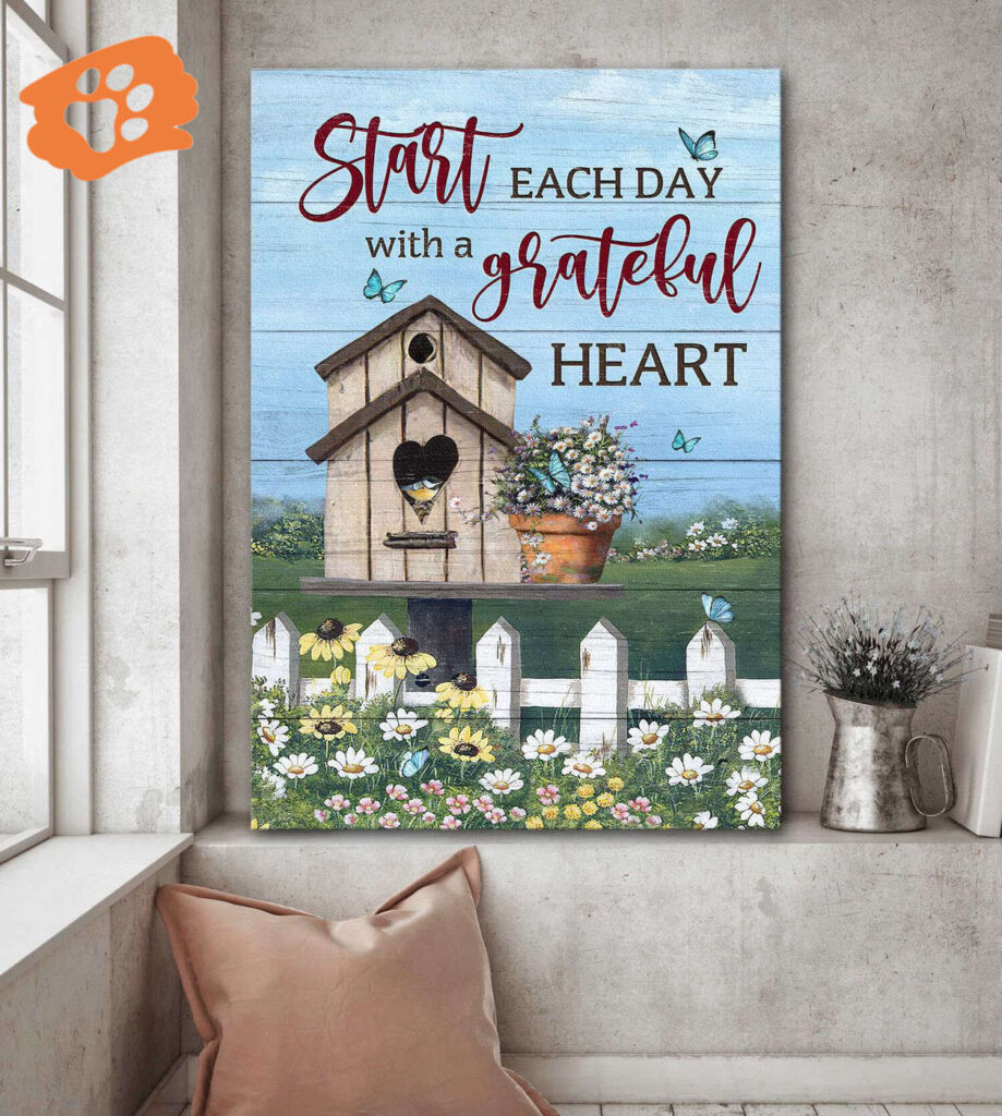 Jesus Portrait Poster Home Decor Gift – Bird House & Daisy Garden Poster Home Decor Gift Wall Art for Christian – Start Each Day with a Grateful Heart Jesus Portrait Poster Home Decor Gift – Bird House & Daisy Garden Poster Home Decor Gift Wall Art for Christian – Start Each Day with a Grateful Heart