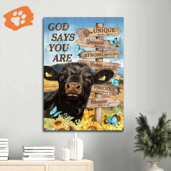 Unique Jesus Portrait Poster – Black Cow Sunflower Field  Poster Home Decor Gift Wall Art Gift for Christians
