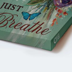Christian Home Decor Gift: Jesus Portrait Poster with Blue Butterfly & Watercolor Flower Painting 1