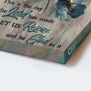 Jesus Portrait Poster - Blue Flower Butterfly Home Decor Gift for Christians 1