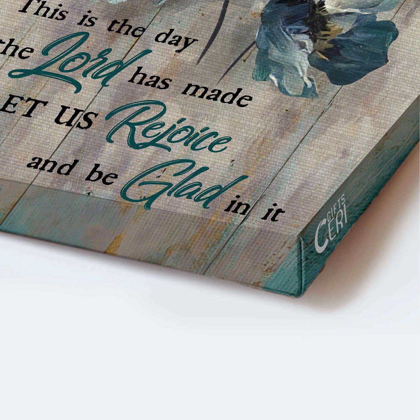 Jesus Portrait Poster – Blue Flower Butterfly Home Decor Gift for Christians