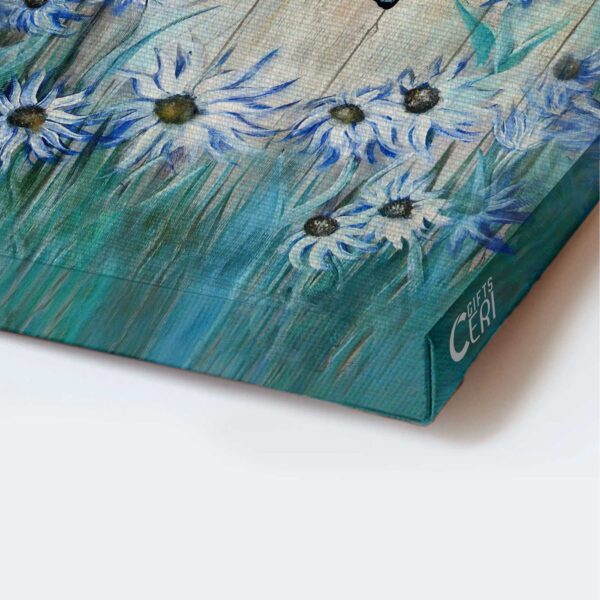 Christian Home Decor Gift: Jesus & Butterfly Portrait Poster – Blue Flower Garden Theme