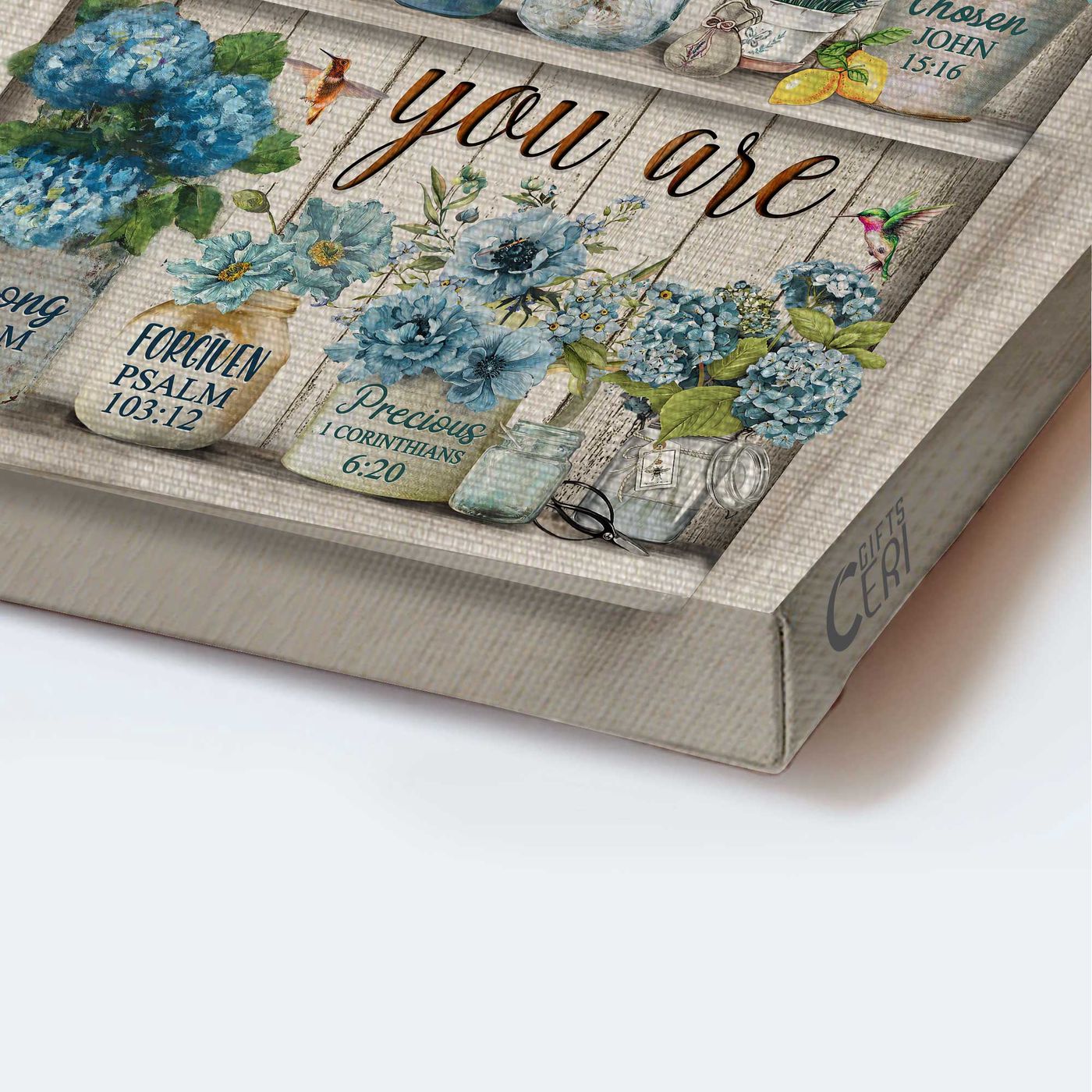 Jesus Portrait Poster Home Decor Gift – Blue Flower Painting with Watercolor Hummingbird – Christian Gift Jesus Portrait Poster Home Decor Gift – Blue Flower Painting with Watercolor Hummingbird – Christian Gift